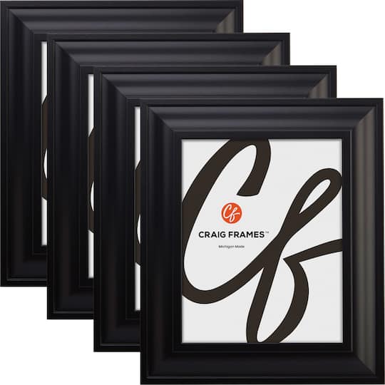 4 Pack Craig Frames Contemporary Upscale Satin Black Picture Frame